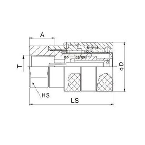 3/8in, БРС серия C, ISO 16028, розетка, нерж. сталь 304, G1/2" TL3CF-S-G1/2 TITAN LOCK