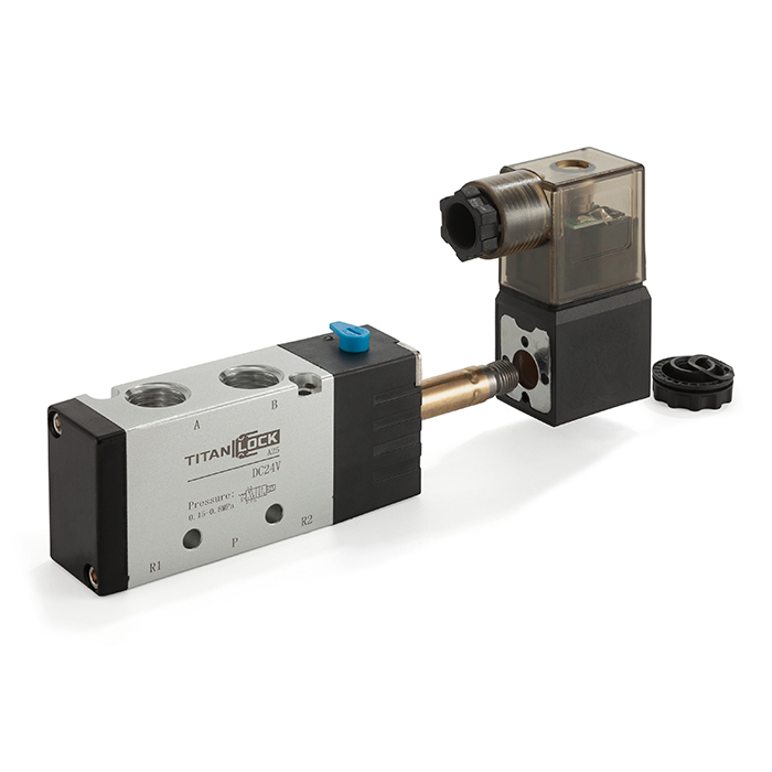 Пневмораспределитель электромагнитный 4V, серия 200, 1 канал, 6 мм, DC24V, TL4V210-06DC24V TITAN LOCK