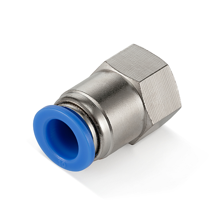 Фитинг цанговый прямой, 6 мм, внутр. резьба 1/4", сталь, тип PCF, TLP-PCF6-02 TITAN LOCK