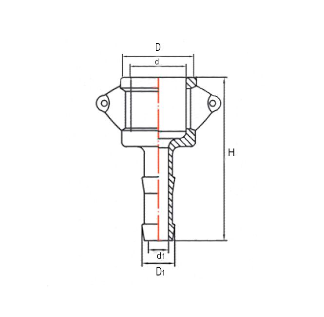 Камлок латунный тип С, розетка с хвостовиком 2 1/2", TL250CBR TITAN LOCK
