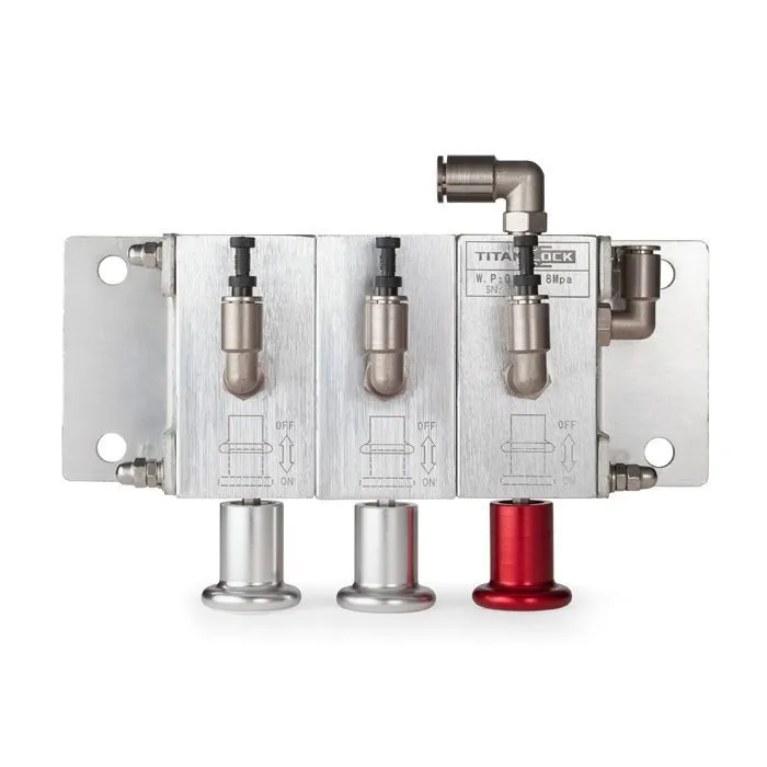 Пневматический блок управления донными клапанами автоцистерны 2-х отсечный, алюминий, TLCU2 TITAN LOCK