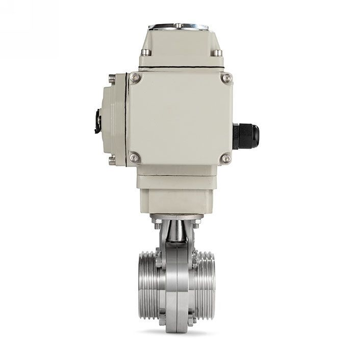 Затвор дисковый с электроприводом нерж. 304 DN65, тип резьба-резьба, DIN TLSD65THS-E TITAN LOCK