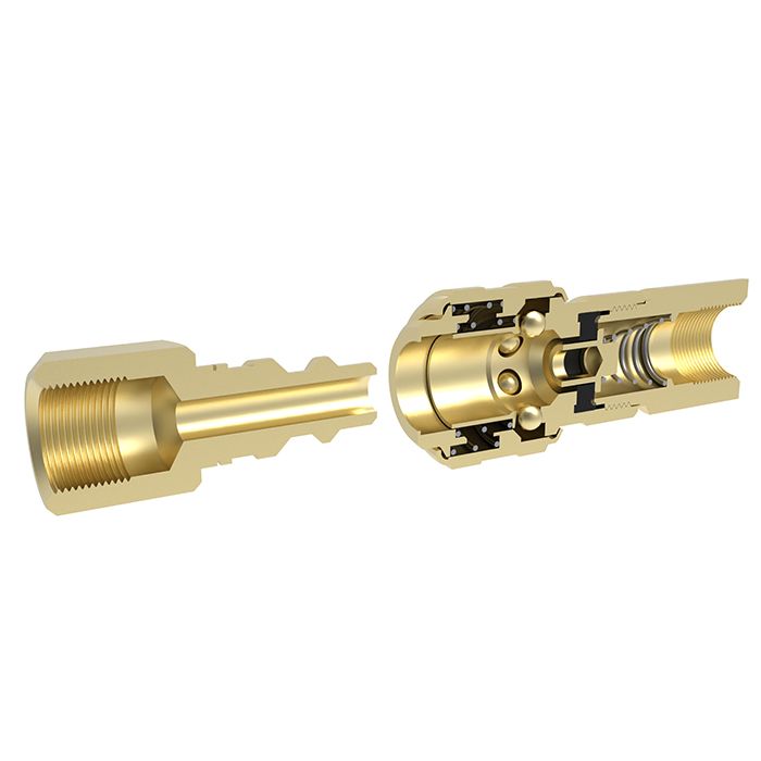 1/2in, БРС серия D, ISO 6150 B, розетка, внутр.резьба, латунь TL4DF-B TITAN LOCK