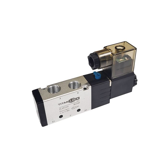 Пневмораспределитель электромагнитный 4V, серия 200, 1 канал, 8 мм, DC24V, TL4V210-08DC24V TITAN LOCK