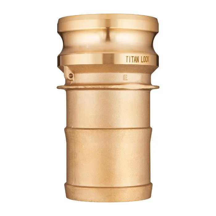 Камлок латунный тип E, ниппель с хвостовиком 4", TL400EBR TITAN LOCK