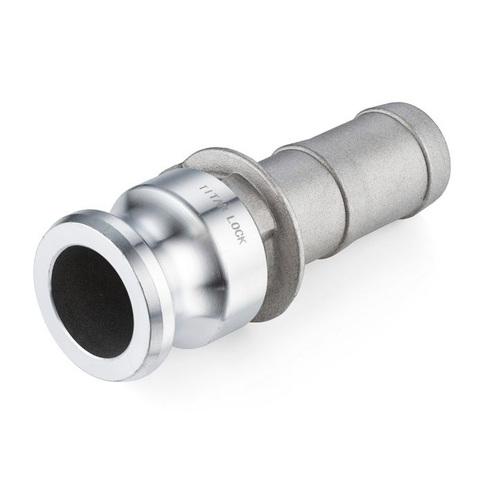Камлок алюминиевый тип E серия "EcoLine", ниппель с хвостовиком 1", TL100EAL-EL TITAN LOCK