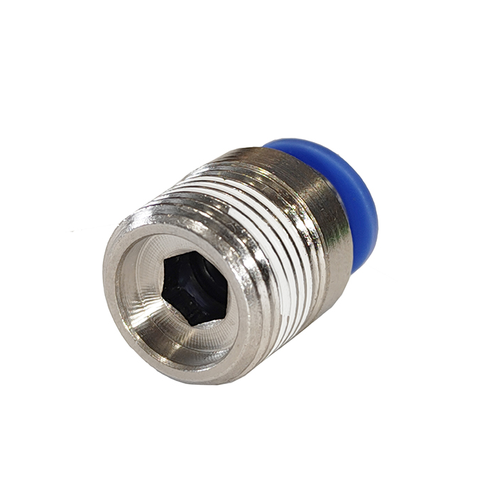 Фитинг цанговый прямой, 4 мм, наруж. резьба 1/4", сталь, тип POC, TLP-POC4-02 TITAN LOCK