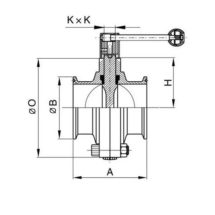 Затвор дисковый нержавеющий (AISI304) DN65, типа clamp-clamp TLSD065CLS TITAN LOCK