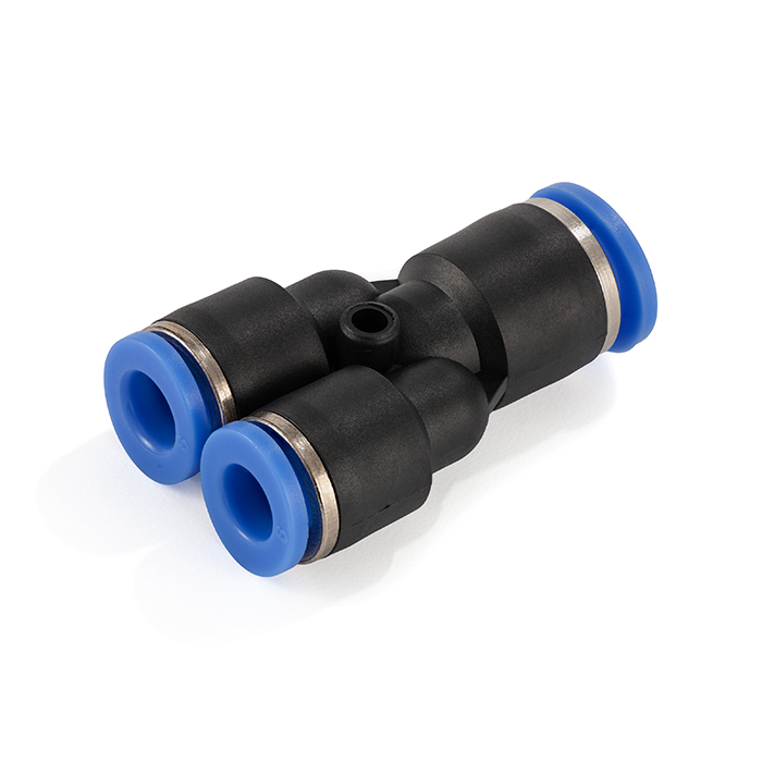 Фитинг-переходник цанговый Y-образный, 10-8-8 мм, пластик, тип PW, TLP-PW10-8 TITAN LOCK