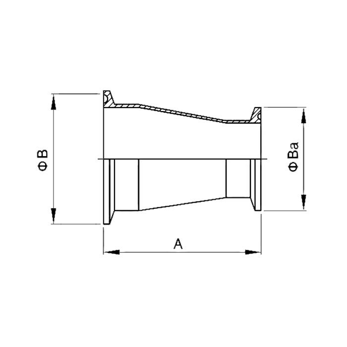 Переходник концентрический Clamp, DN 65 x DN 25, нерж. сталь 316, TLCR65-25SS TITAN LOCK