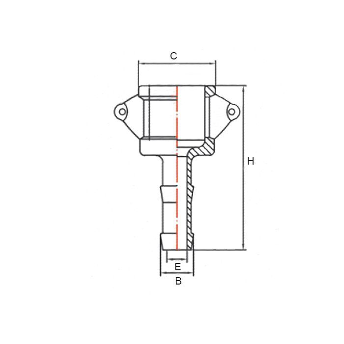 Камлок нержавеющий тип С серия "EcoLine" розетка с хвостовиком 5", AISI304, TL500CSS-EL TITAN LOCK