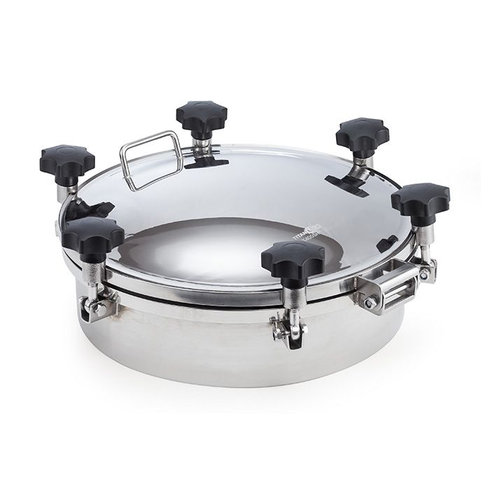 Люк круглый под давление нержавеющий DN400, пласт.ручки, TLTK400SHP TITAN LOCK