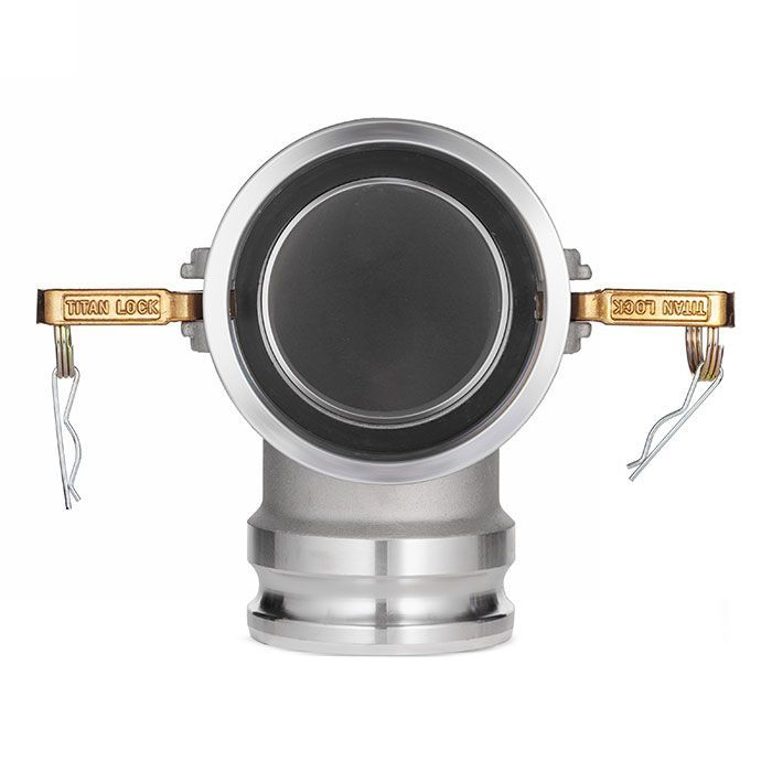 Камлок алюминиевый тип DА (переходник 90° розетка 2" х ниппель 2"), TL200DAAL90 TITAN LOCK