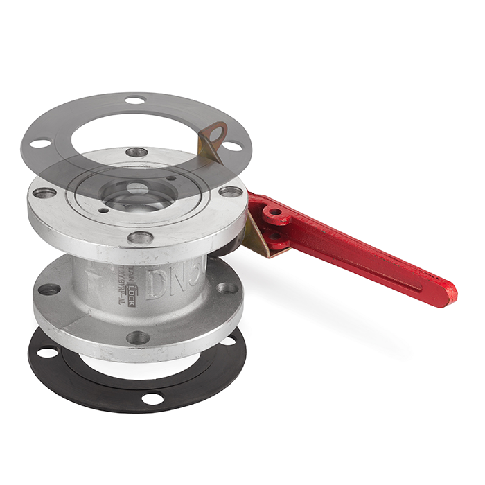 Кран шаровый для бензовоза, круглый фланец, алюм., DN75, TL300BVRF-AL TITAN LOCK