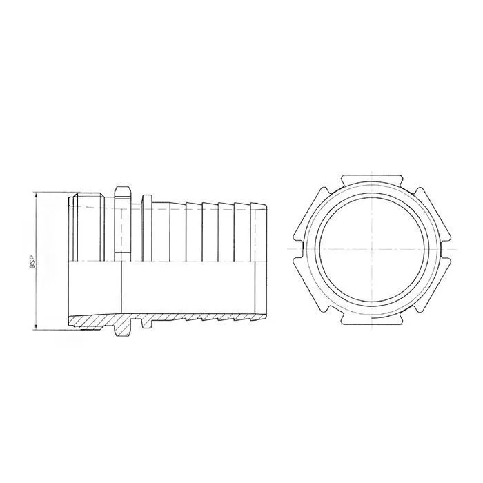 2,5in, штуцер с наружной резьбой под рукав, нерж. сталь, TLSM65SS TITAN LOCK