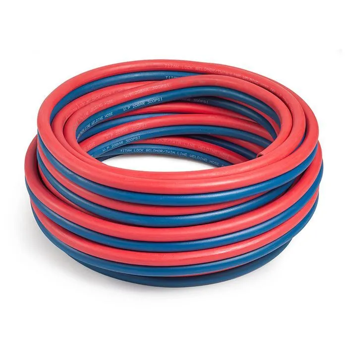 Рукав для сварки «BELOMOR», двойной (синий/красный), внутр. диам. 9мм, 20bar, TL009BM TITAN LOCK