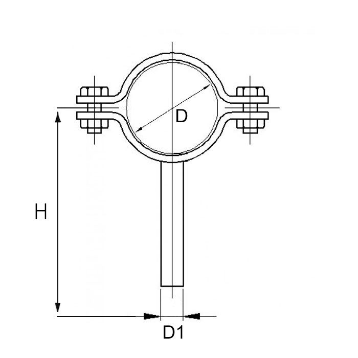 Хомут трубный на ножке DN100 (104 мм), нерж. 304, TL100FPLS TITAN LOCK