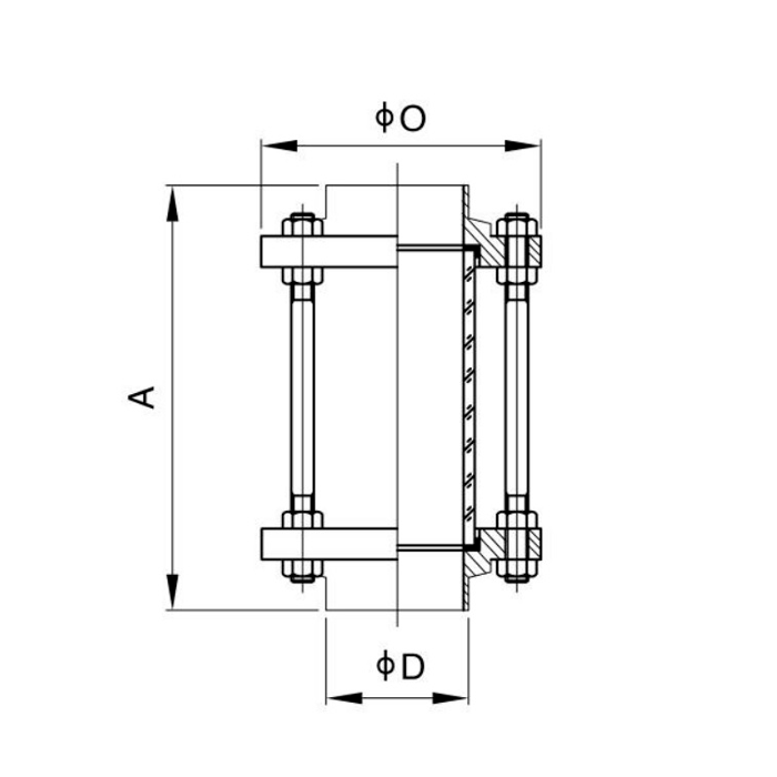 Диоптр трубный типа сварка-сварка, нержавеющий, DN50, TL050PDWD TITAN LOCK