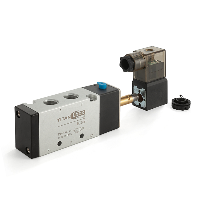 Пневмораспределитель электромагнитный 4V, серия 300, 1 канал, 8 мм, DC24V, TL4V310-08DC24V TITAN LOCK