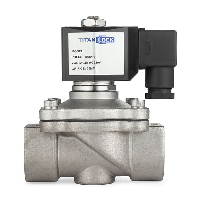 Соленоидный клапан нормально-закрытый, прямого действия, 220В, PN10, Нерж.304/FKM, DN15, TLSC15/10FK1S TITAN LOCK