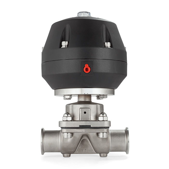 Мембранный клапан нерж.316 типа clamp, с пневмоприводом (полипроп.), DN40 DIN TL40DVCL-PP TITAN LOCK
