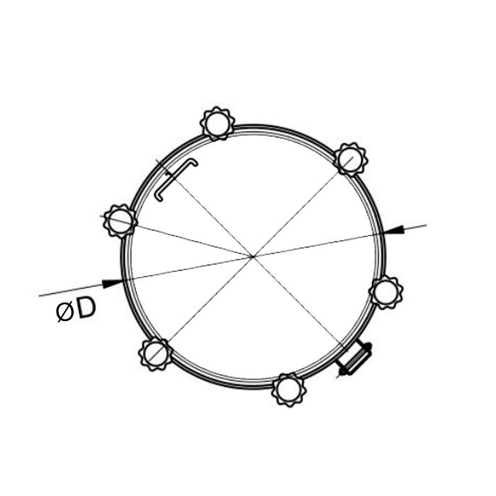 Люк круглый под давление нержавеющий DN200, пласт.ручки, TLTK200SHP TITAN LOCK