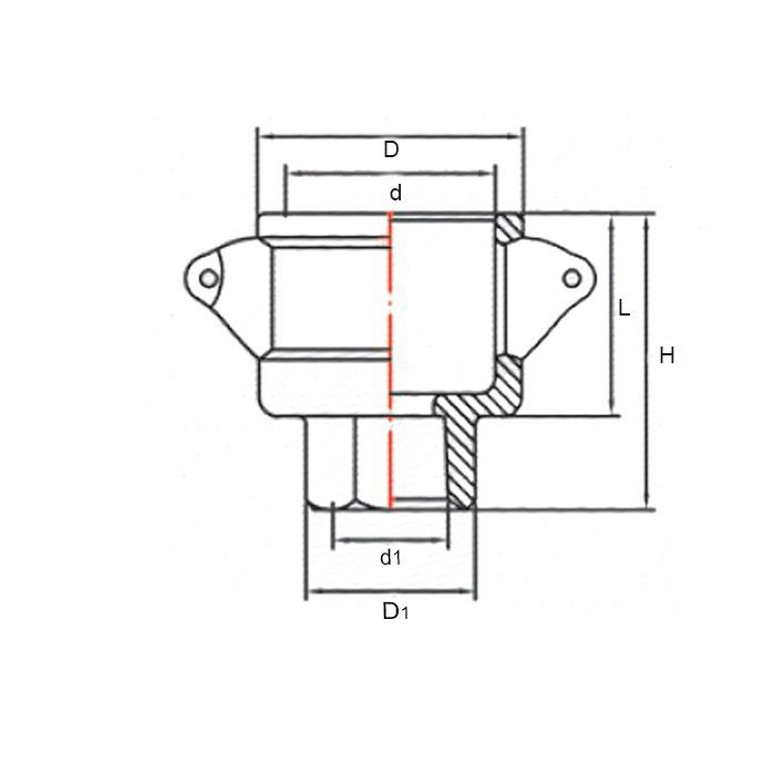Камлок алюминиевый тип D розетка, внутр. резьба NPT 1 1/2", TL150DALN TITAN LOCK