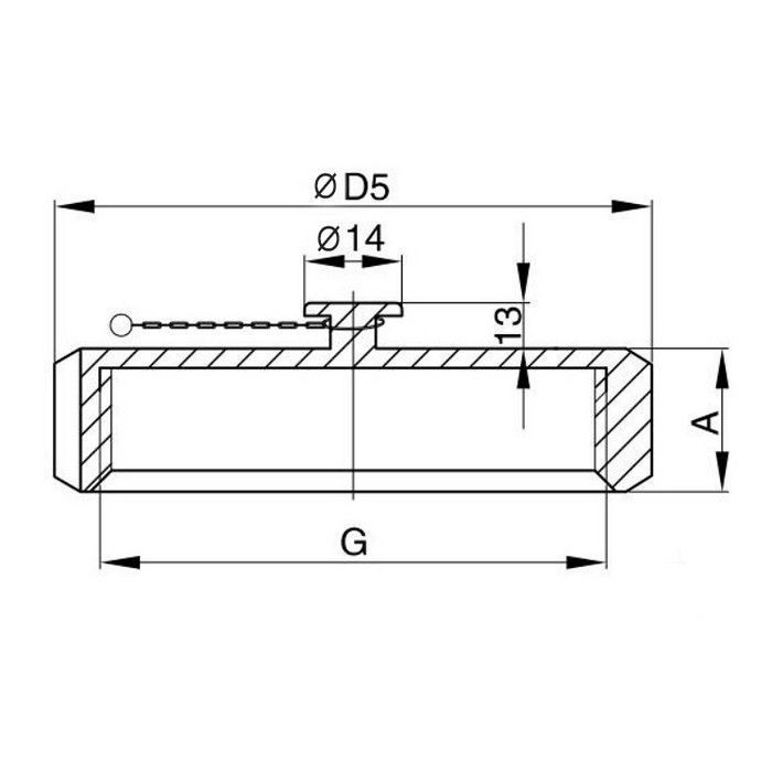 Молочная гайка глухая с цепочкой SMS 2" нерж. 304 TL2NBCHS-S TITAN LOCK