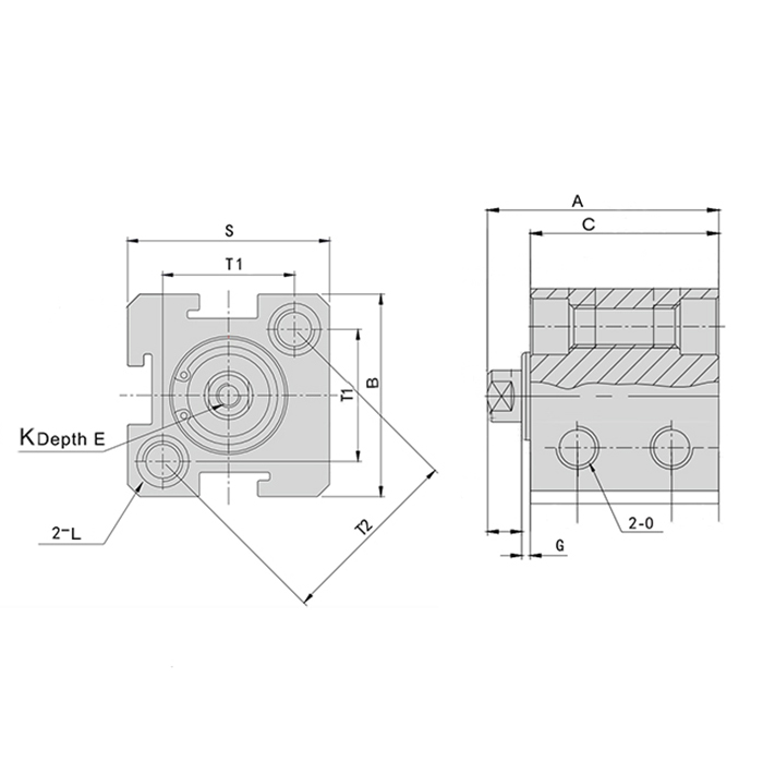 Пневмоцилиндр компактный серии SDA, 12X50, TLP-PC12X50SDA TITAN LOCK