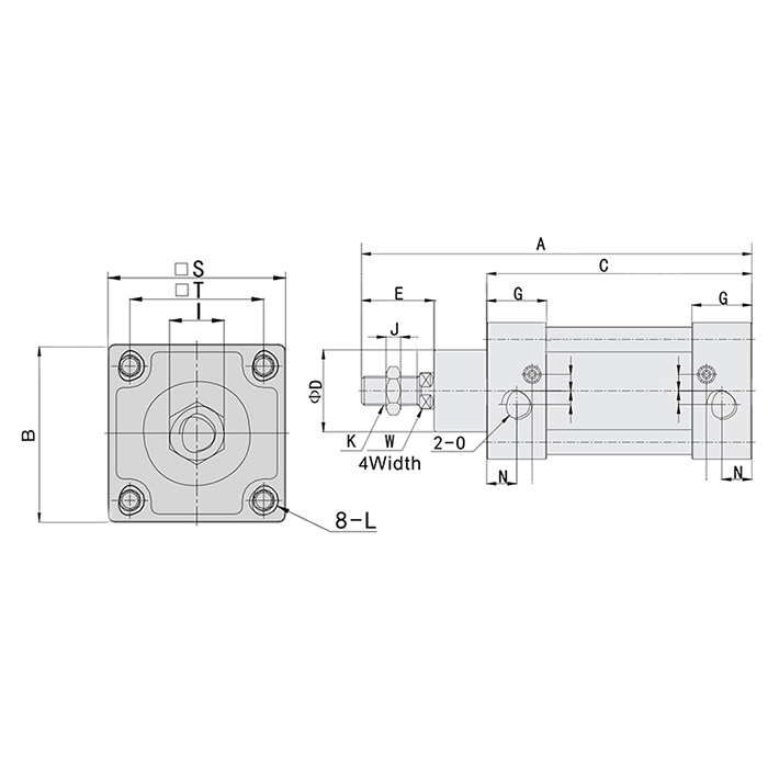Пневмоцилиндр серии SI, 125X50, TLP-PC125X50SI TITAN LOCK