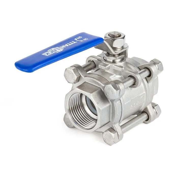 2,5in, Трехсоставной шаровый кран из нержавеющей стали (AISI 304) типа "резьба-резьба", TL250TPBVSS TITAN LOCK