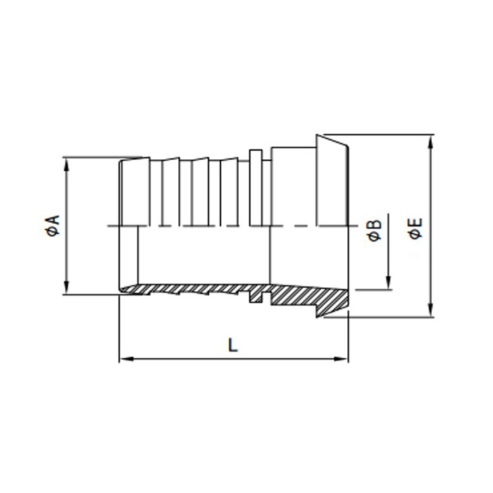 Конический штуцер под рукав DIN 11851 DN15 нерж. 316 TL15CONSS-M TITAN LOCK