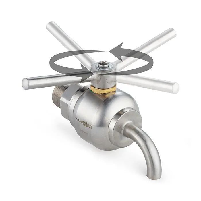 Пробоотборный кран нерж. 316, DN4, TLSC4SS TITAN LOCK
