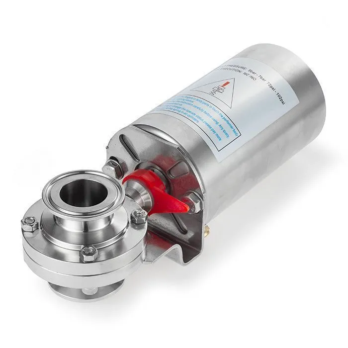 Затвор дисковый с пневмоприводом нерж. 304 DN32, тип clamp-clamp, DIN TLSD32CLS-P TITAN LOCK