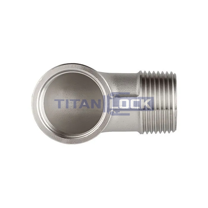 Отвод 90° нержавеющий (уголок) НР/ВР, 1 1/2" AISI304 TL150ELMF TITAN LOCK