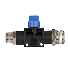 Фитинг прямой с краном, резьба 1/4", пластик, тип HVSS, TLP-HVSS02 TITAN LOCK