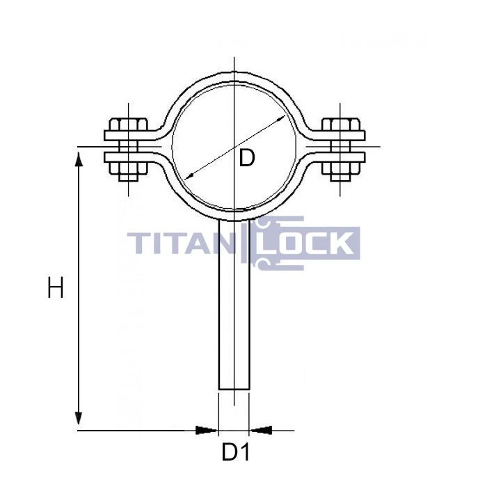 4Хомут трубный на ножке DN32 (33,7-35 мм), нерж. 304, TL032FPLS TITAN LOCK