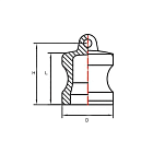 Камлок алюминиевый тип DР, заглушка для розетки 5", TL500DPAL TITAN LOCK