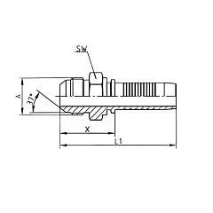 Фитинг DN 20 JIC (Ш) 7/8", TL-JIC20M7/8 TITAN LOCK