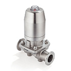 Мембранный клапан нерж.316 типа clamp, с пневмоприводом (нерж.), DN32 DIN TL32DVCL-PS TITAN LOCK