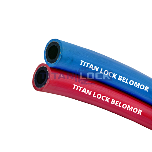 Рукав для сварки «BELOMOR», двойной (синий/красный), внутр. диам. 6мм, 20bar, TL006BM TITAN LOCK