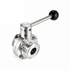 Затвор дисковый нержавеющий (AISI304) DN65, типа clamp-clamp TLSD065CLS TITAN LOCK