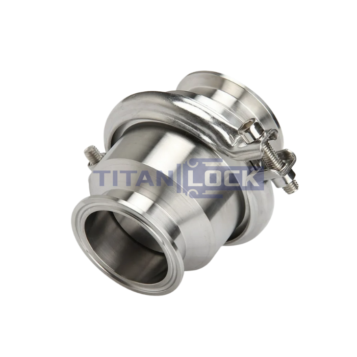 Обратный клапан нержавеющий (AISI304) DN25, типа clamp-clamp TLCV025CLS TITAN LOCK