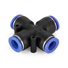 Фитинг цанговый X-образный пневматический, 4 мм, пластик, тип PZA, TLP-PZA4 TITAN LOCK