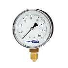 Манометр стандартный пластиковый, 16/0,2 Бар, корп.100мм, креп.снизу 1/2, TLPPG100D1/2 TITAN LOCK