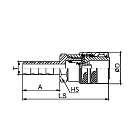 БРС серия D, ISO 6150 B, розетка, хвост под рукав, латунь, 1/2in TL4DFH-B TITAN LOCK