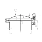 Люк круглый под давление нержавеющий DN200, металл. ручки, TLTK200SHP TITAN LOCK
