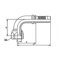 Фитинг DN 50 JIC (Г) 2.1/2" (90), TL-JIC50F2.1/2-90 TITAN LOCK