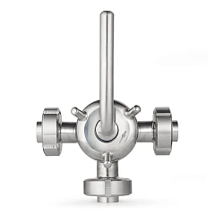 Кран пробковый трехходовой нерж 304, тип T, DN32, TL3СV32T-S TITAN LOCK