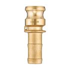 Камлок латунный тип E, ниппель с хвостовиком 2", TL200EBR TITAN LOCK